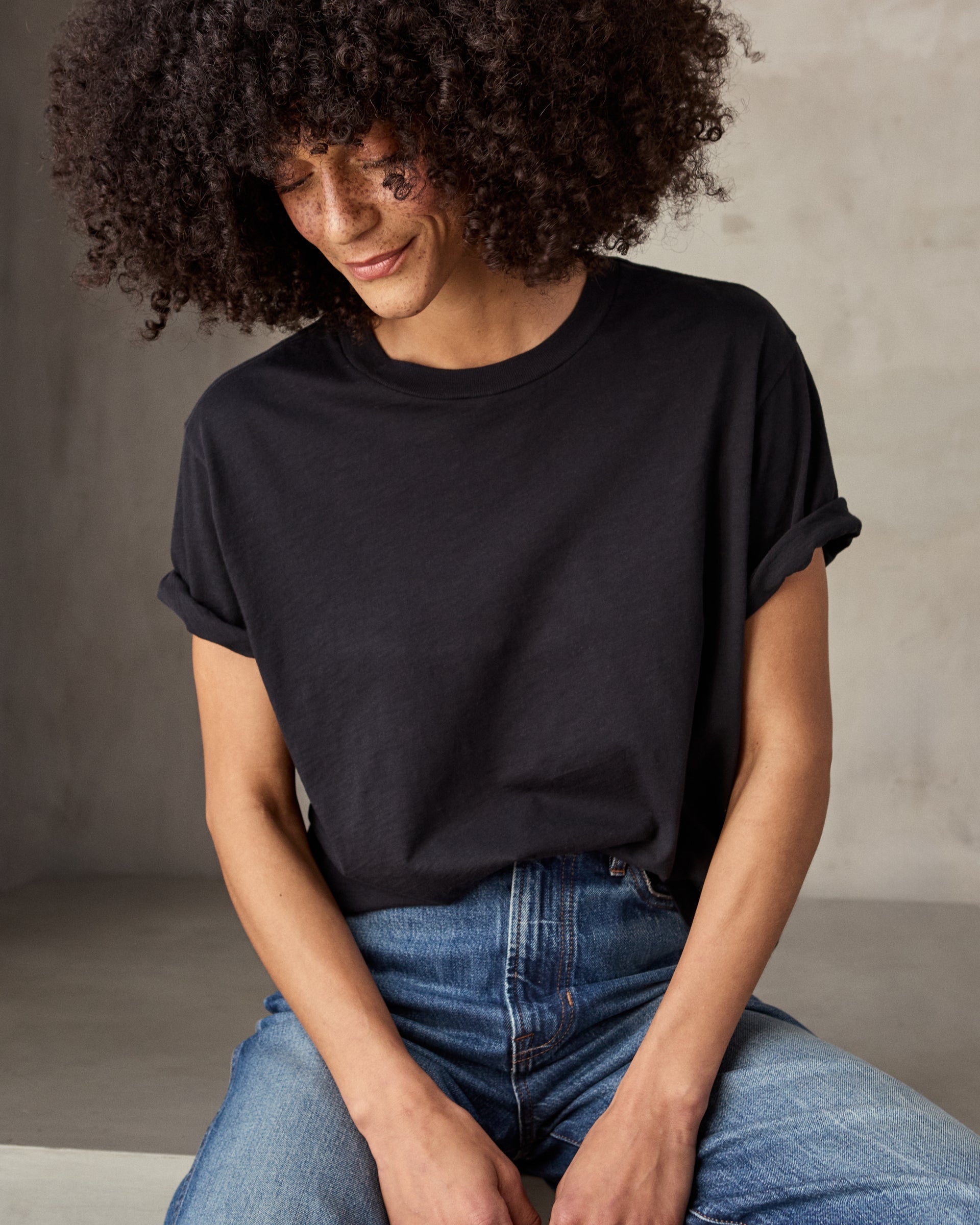 Outerknown Saltwater Slub Tee PCH-Pitch Black S