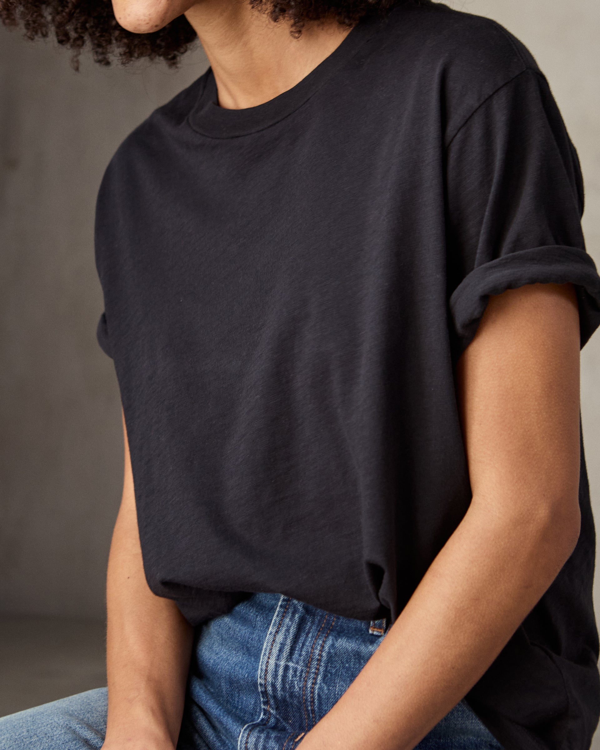 Outerknown Saltwater Slub Tee PCH-Pitch Black M