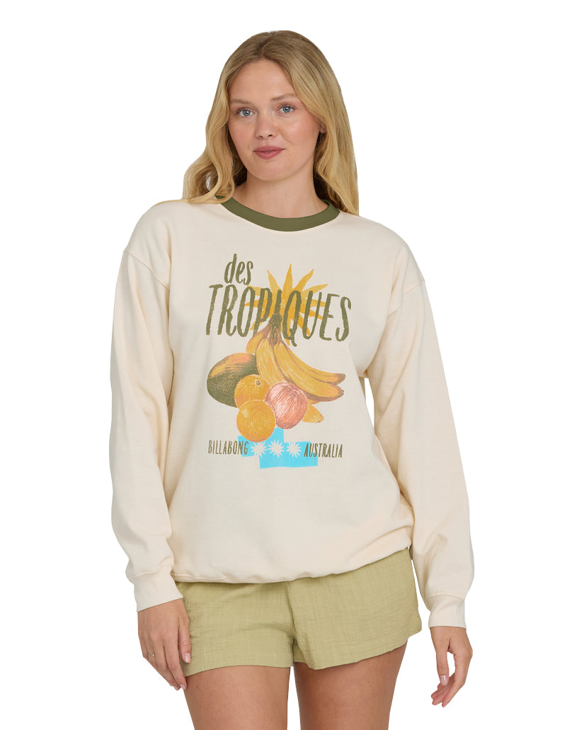 BILLABONG FRESHEST THINGS CREW FLC WCP-WHITE CAP S