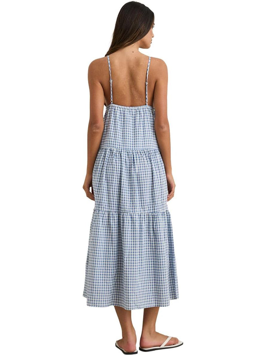 RHYTHM JACI MAXI DRESS BLU-BLUE 1XS