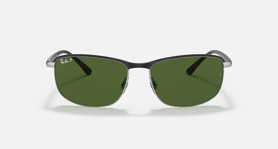 Ray-ban 0RB3671CH Polarized Sunglasses BlackonSilver DarkGreen