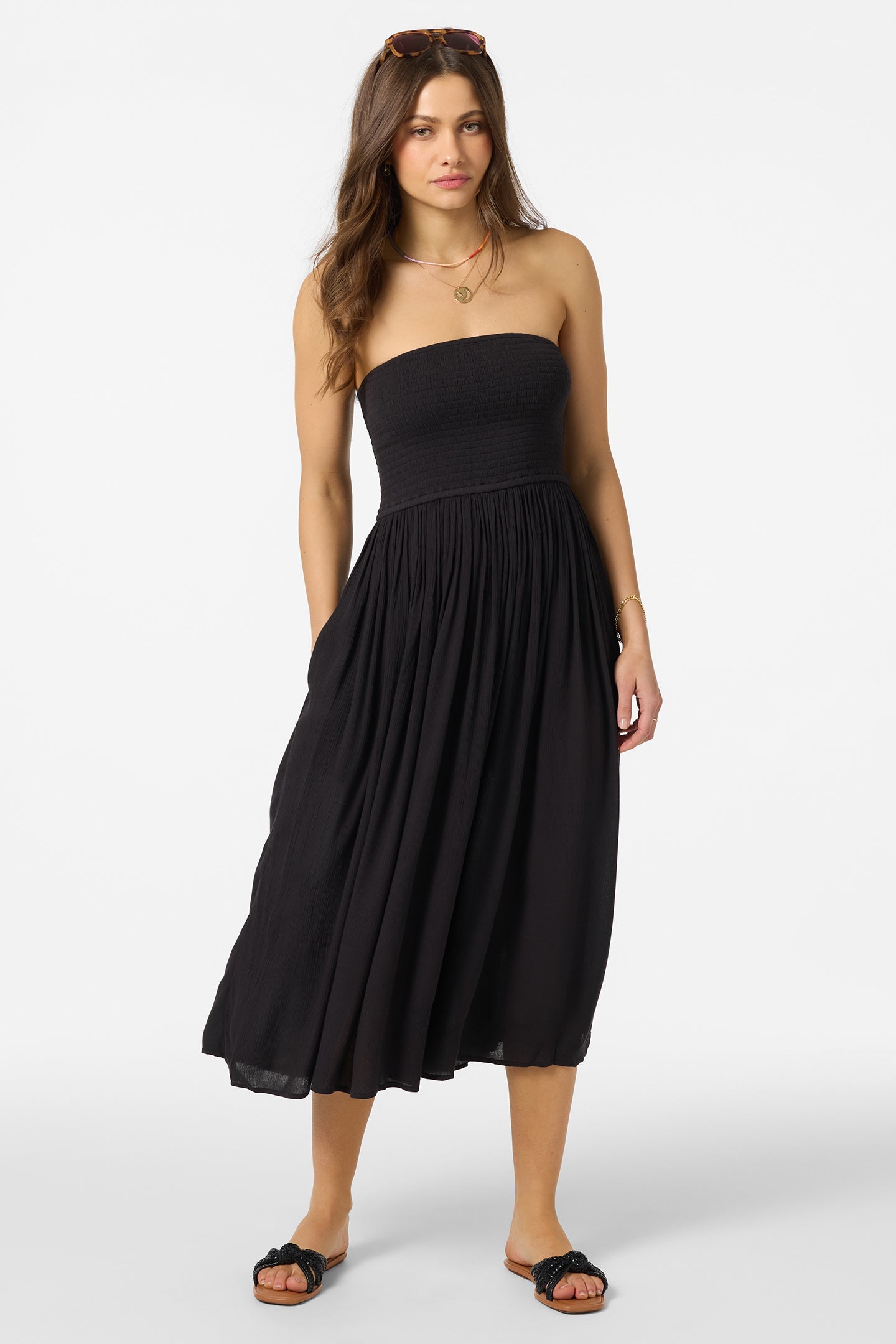 O'NEILL PIPER MIDI DRESS BLK-Black S