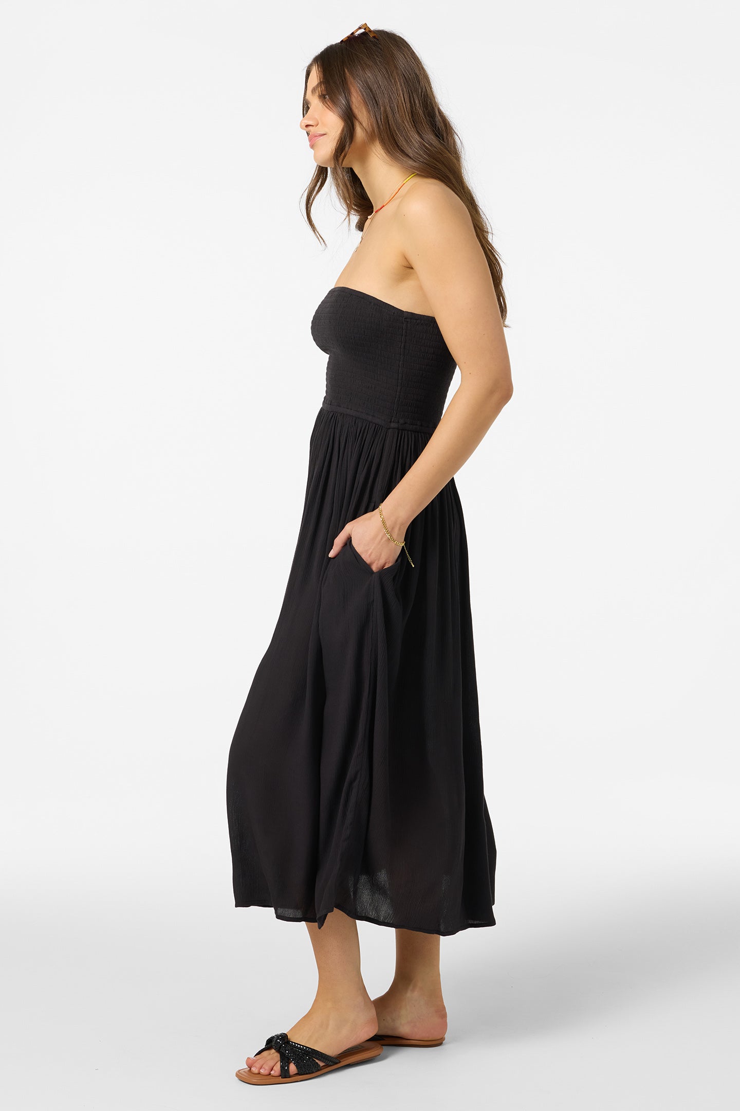 O'NEILL PIPER MIDI DRESS BLK-Black L