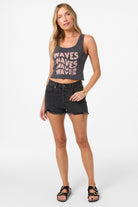 O'NEILL WAAAVES SCOOP NECK TANK FAD-Washed Black S