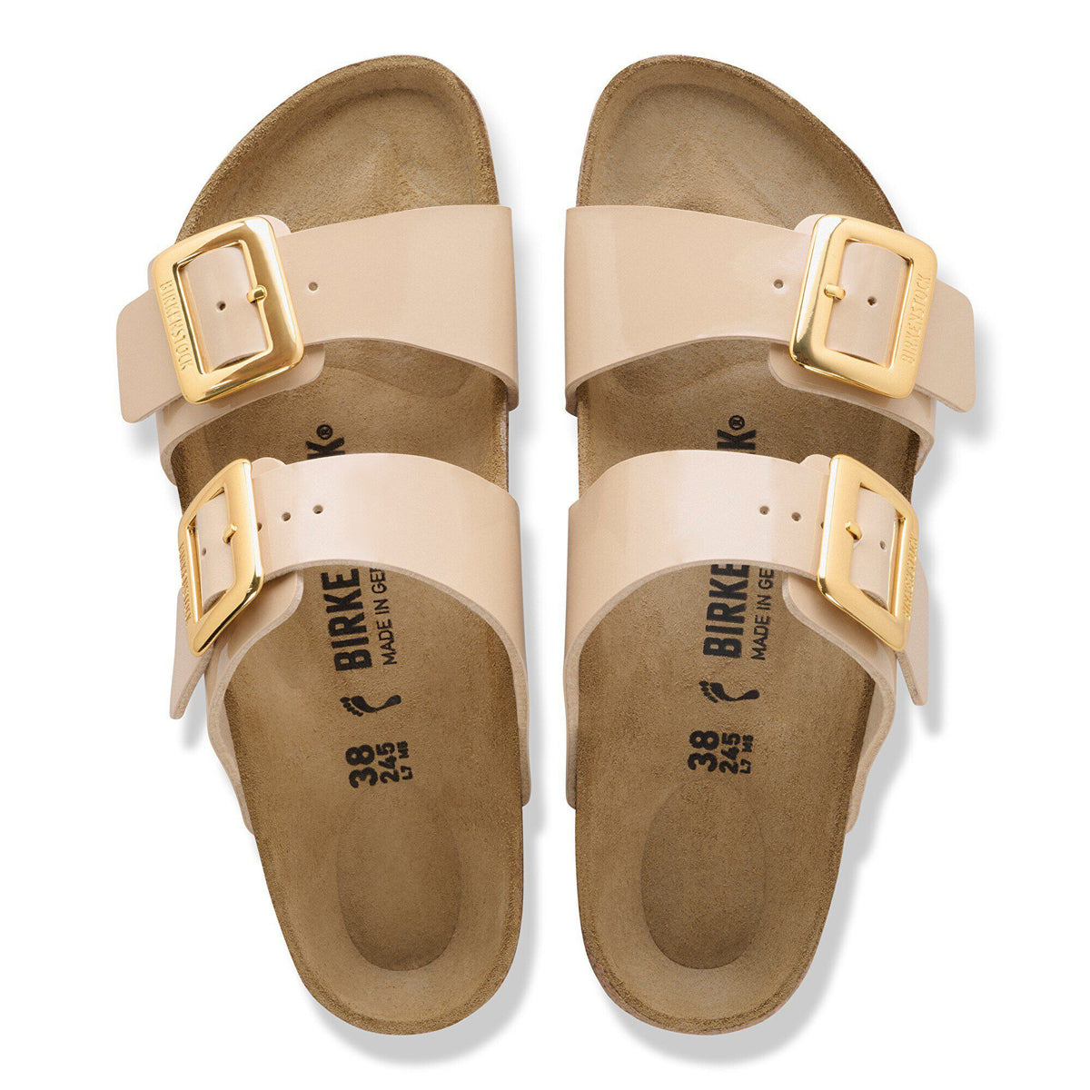 Birkenstock Sydney Luxe Buckle Womens Sandal Birko-Flor-Patent Sand 6