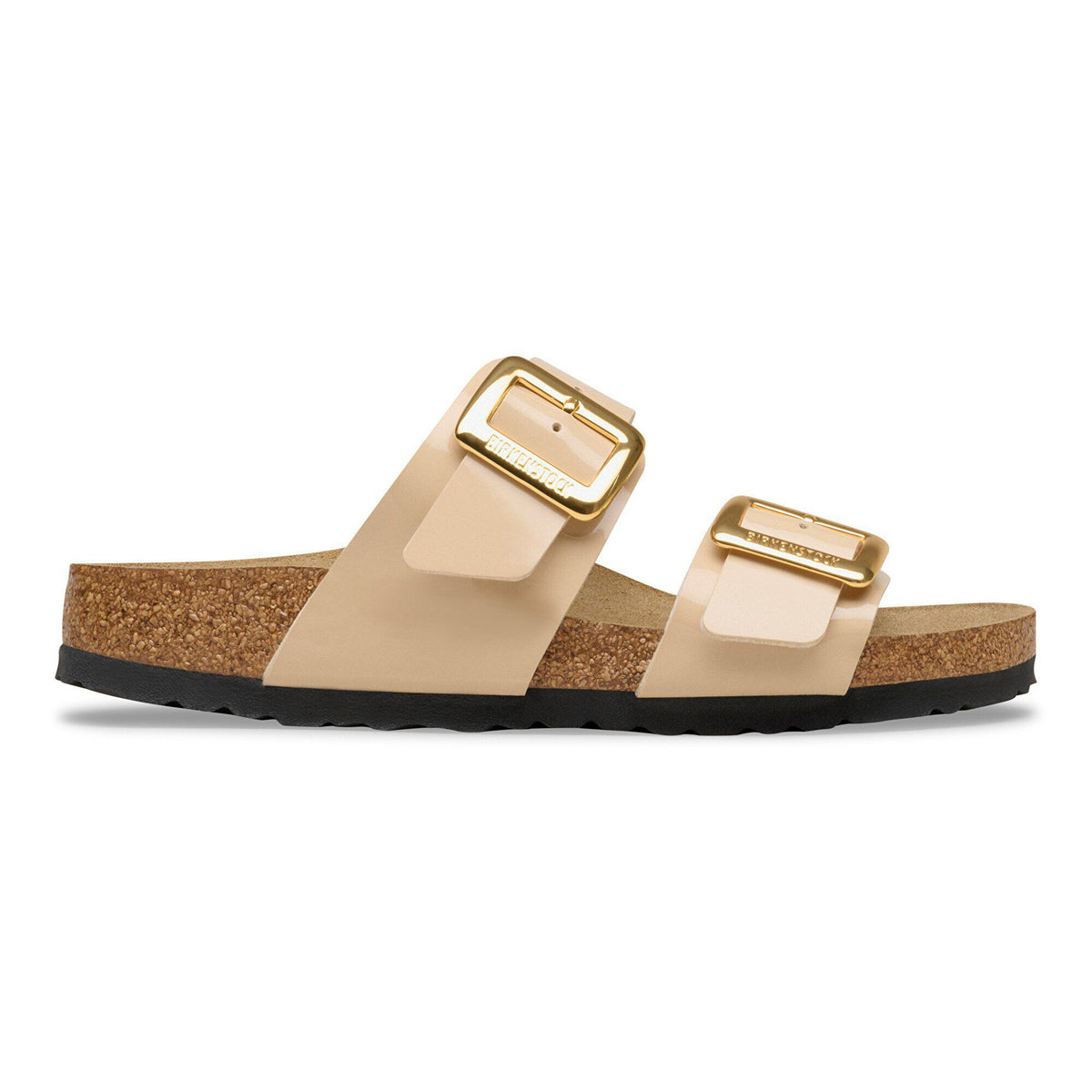Birkenstock Sydney Luxe Buckle Womens Sandal Birko-Flor-Patent Sand 6