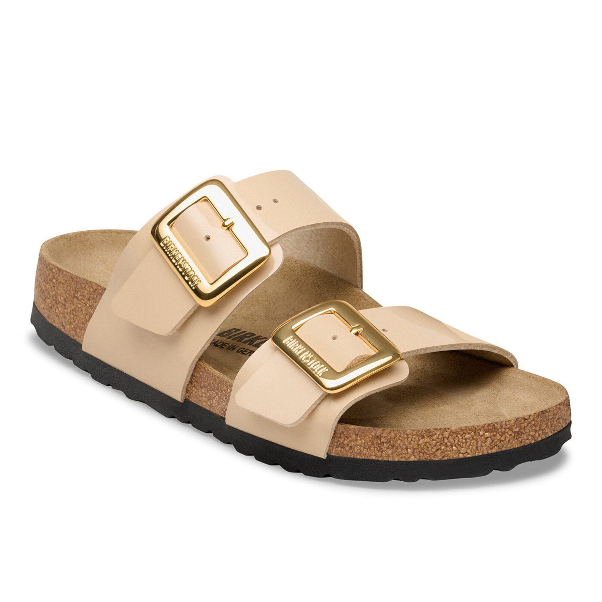 Birkenstock Sydney Luxe Buckle Womens Sandal Birko-Flor-Patent Sand 7