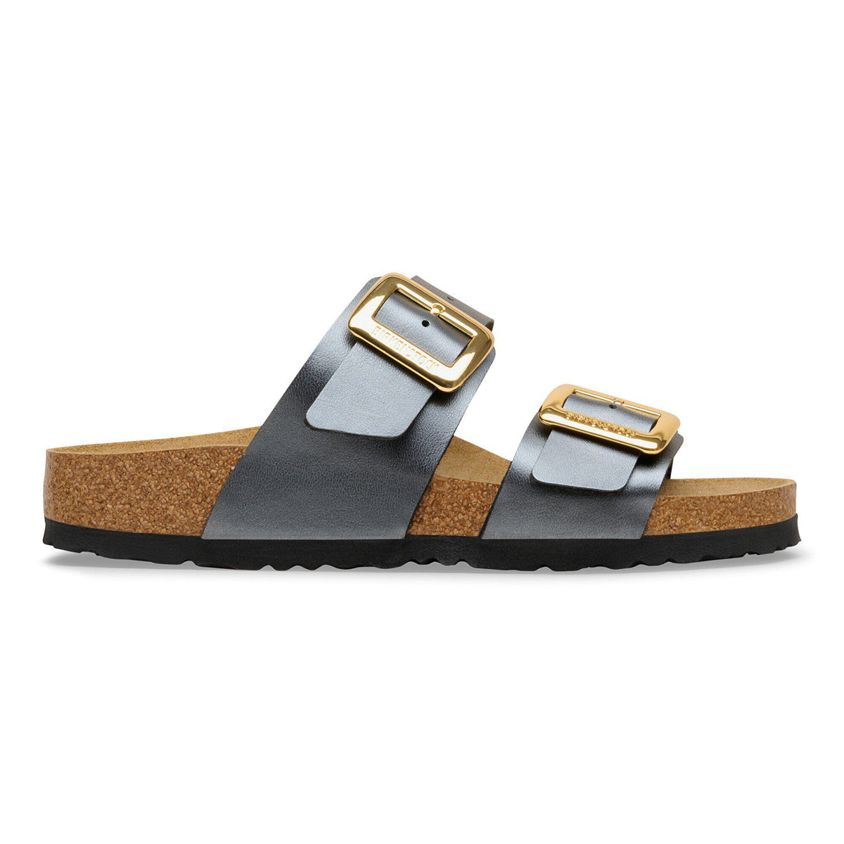 Birkenstock Sydney Luxe Buckle Womens Sandal Birko-Flor-Metallic Black 7