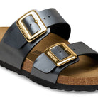 Birkenstock Sydney Luxe Buckle Womens Sandal Birko-Flor-Metallic Black 7