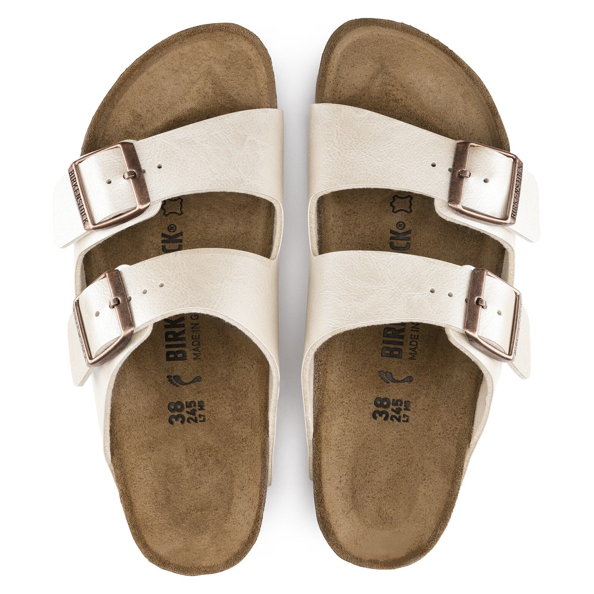 Birkenstock Arizona Womens Sandal Birko-Flor-Graceful Pearl White 8