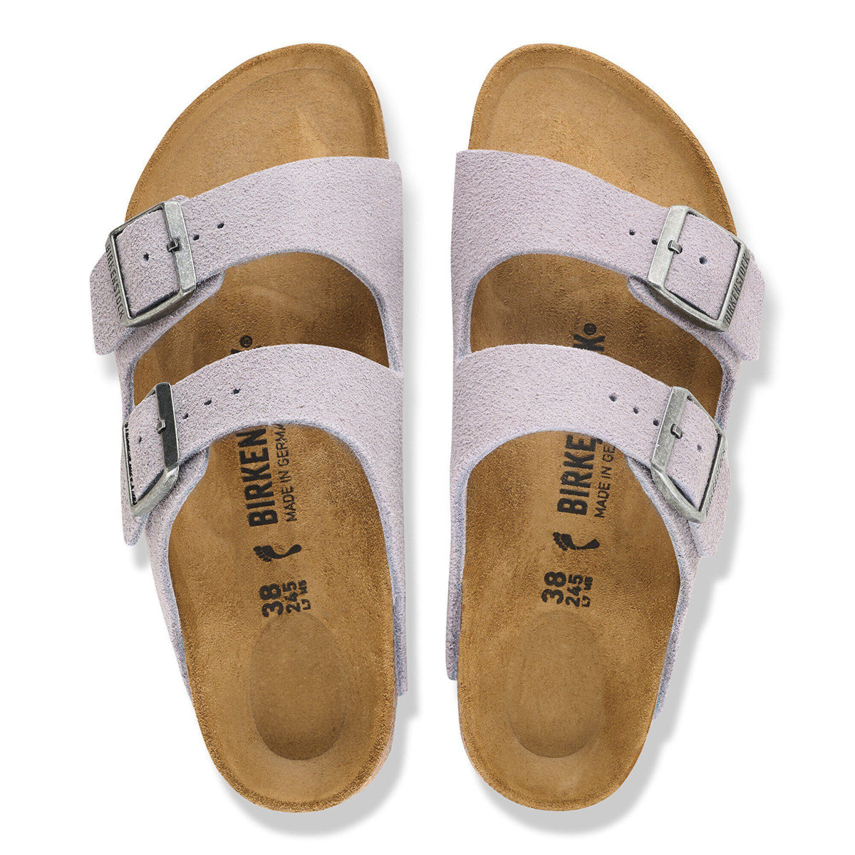 Birkenstock Arizona Womens Sandal Suede-Lavender Sky 8