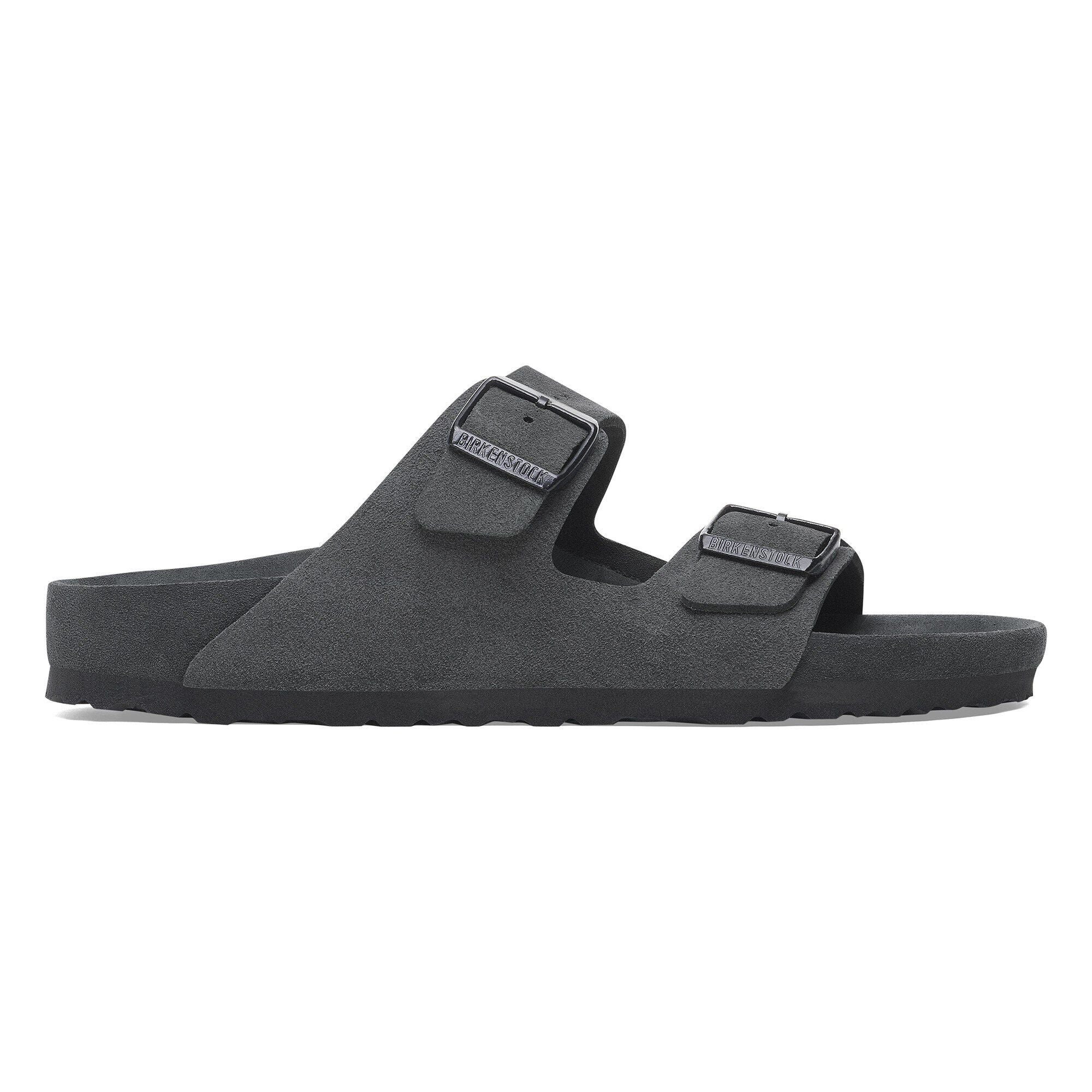 Birkenstock Arizona Mens Sandal Suede-Charcoal 9
