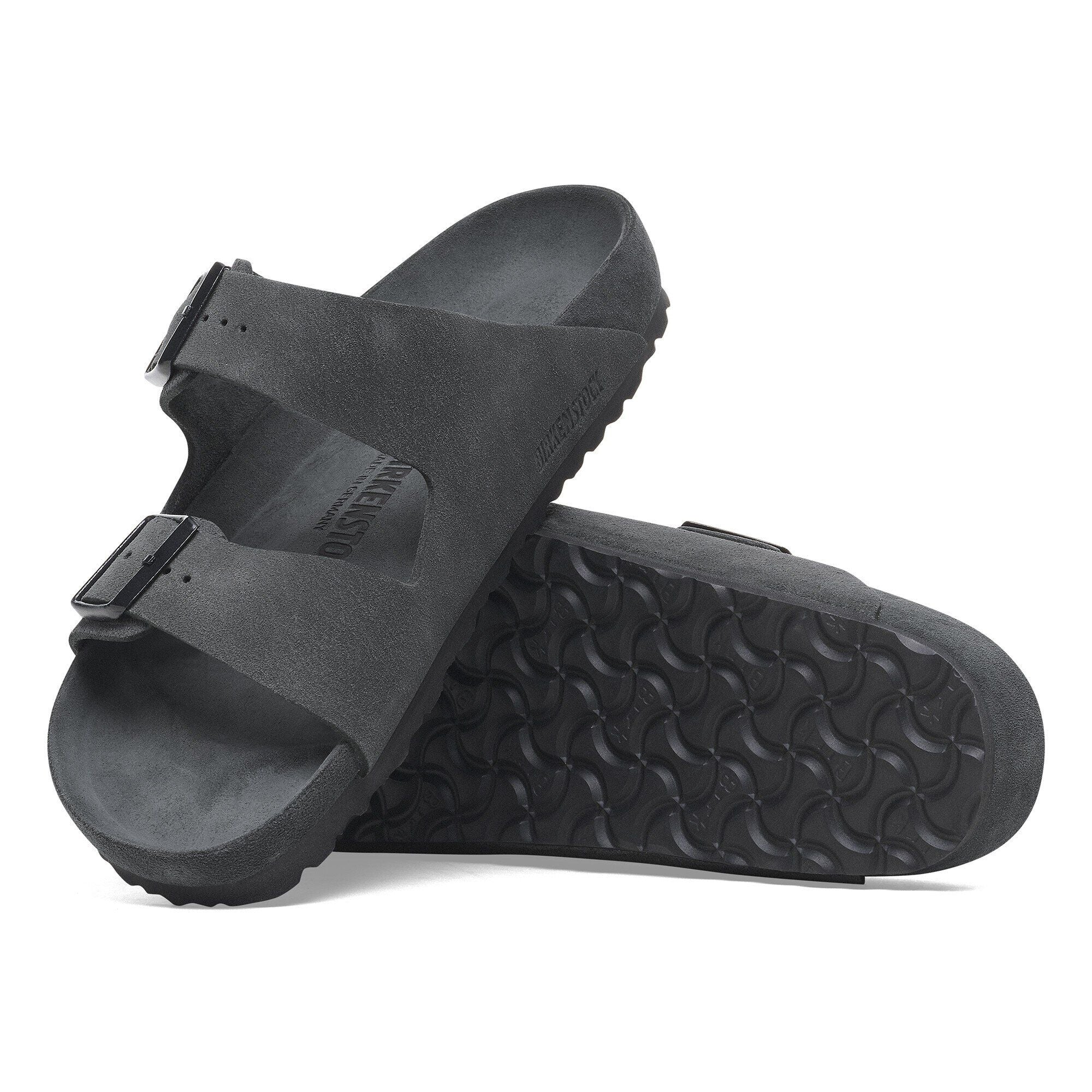 Birkenstock Arizona Mens Sandal Suede-Charcoal 8