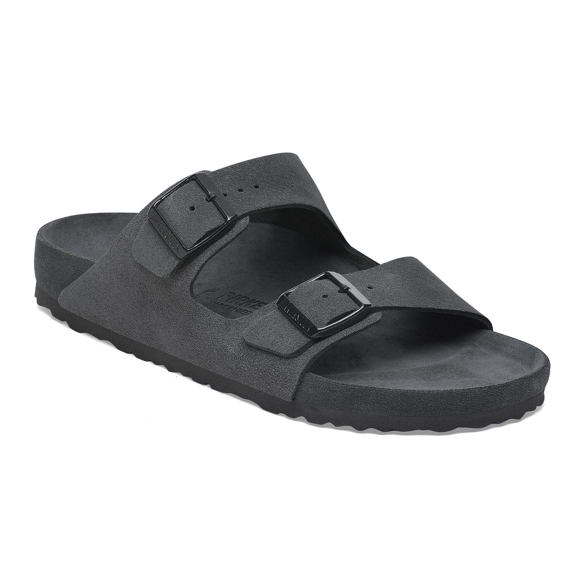 Birkenstock Arizona Mens Sandal Suede-Charcoal 9