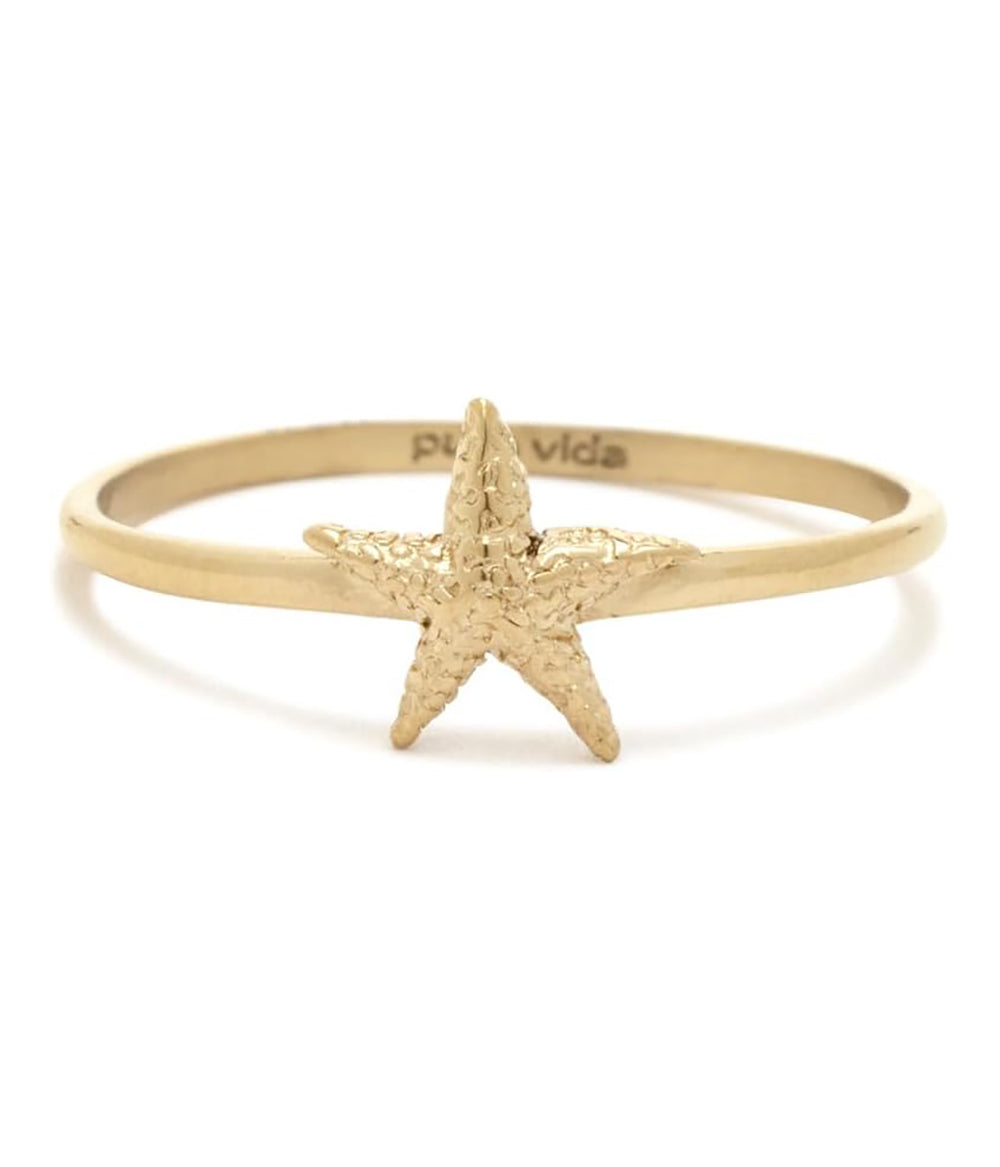 Pura Vida Sea Star Ring 5PK Gold 8