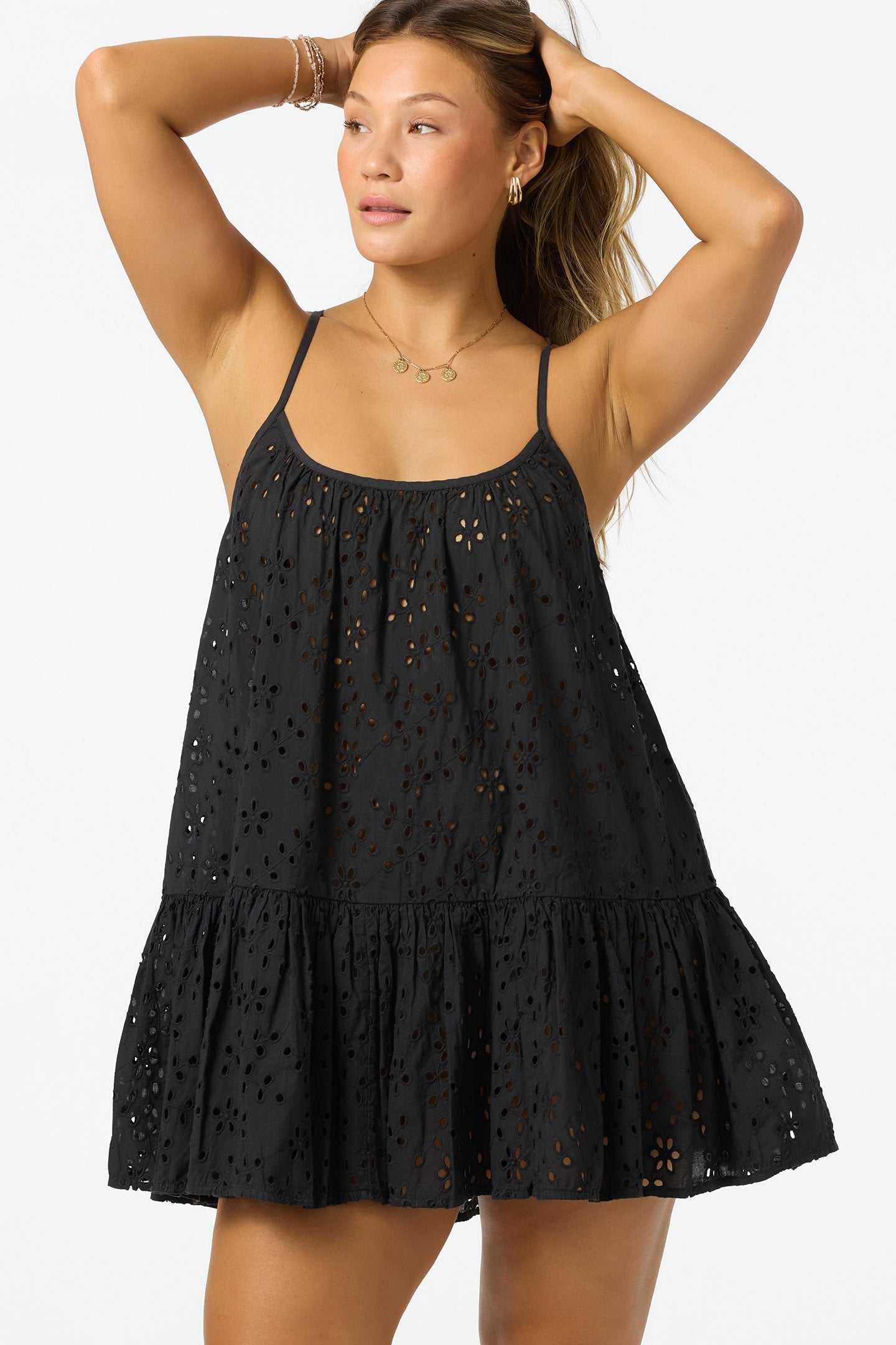 O'NEILL KYLEE MINI COVERUP DRESS BLK-Black S