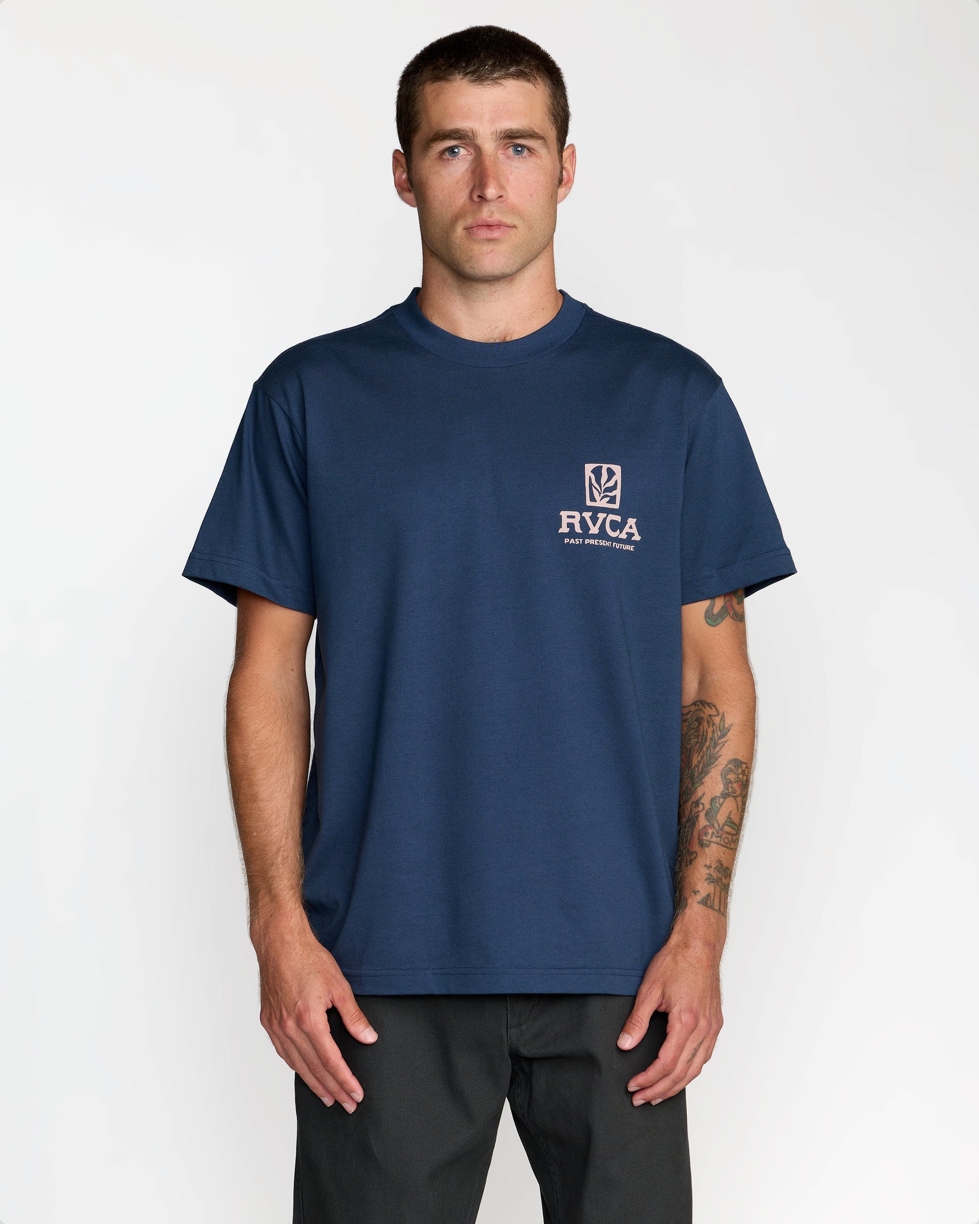 RVCA PALMGROVE MOODY BLUE MBL L