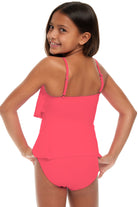 H2OH Beach Babe Flounce Tankini Set HOT CORAL L 10/12