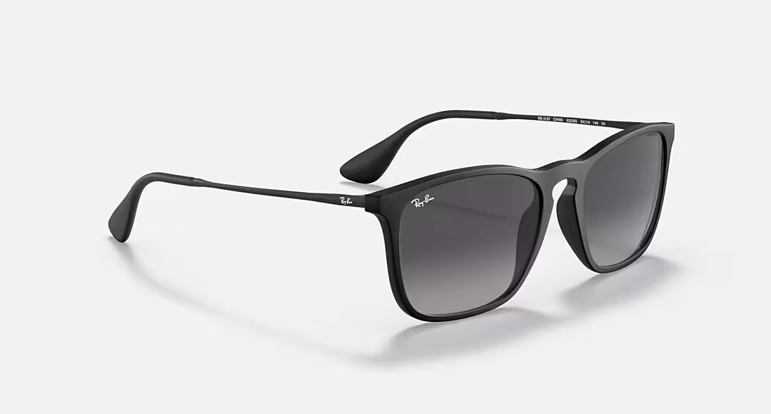 Ray-Ban Chris Polarized Sunglasses RubberBlack LtGreyGradientDkGrey