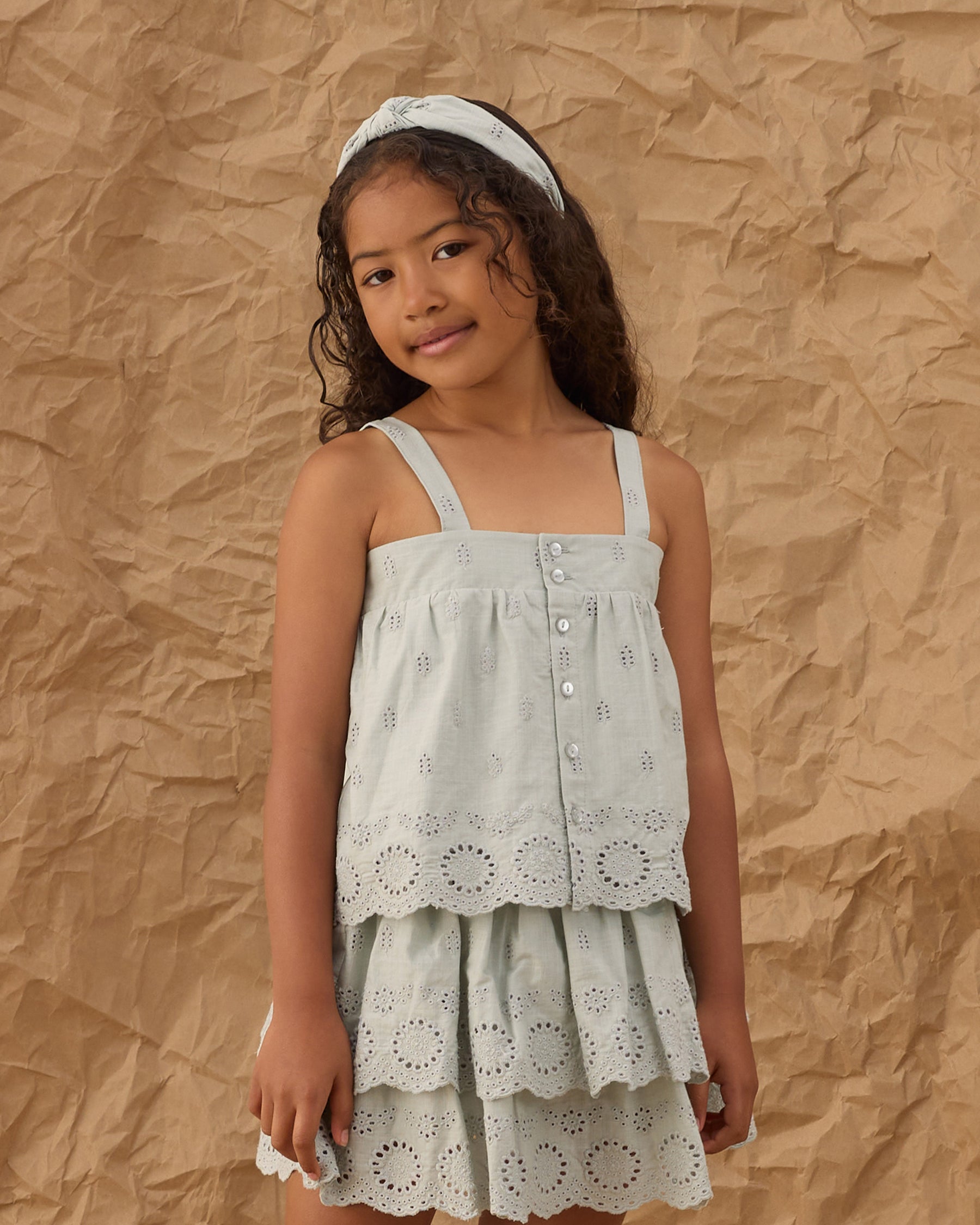 Rylee + Cru Rose Mini Skirt Seafoam 10-11Y