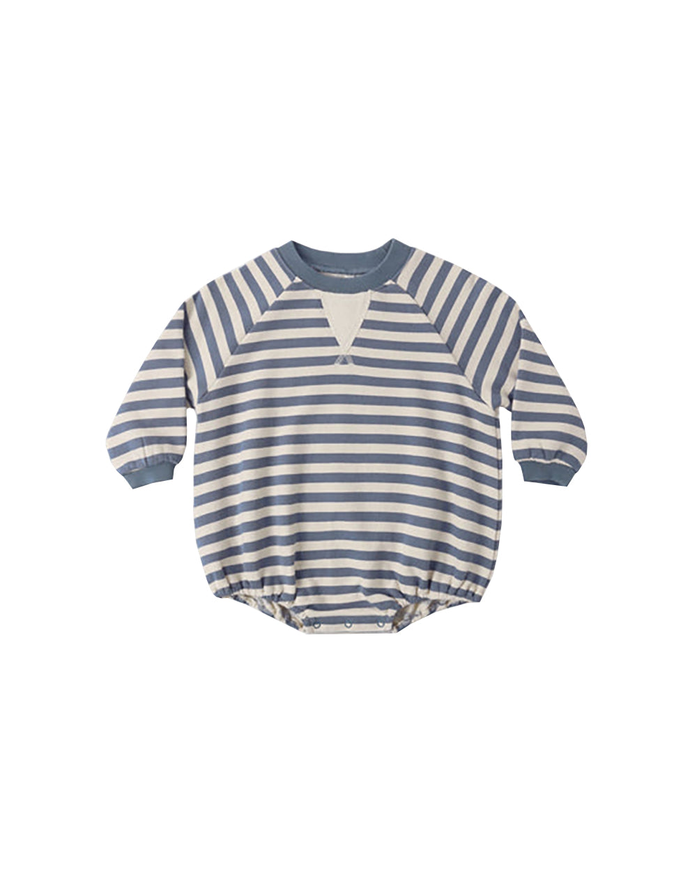 Rylee + Cru Crewneck Romper Marine Stripe 2-3Y