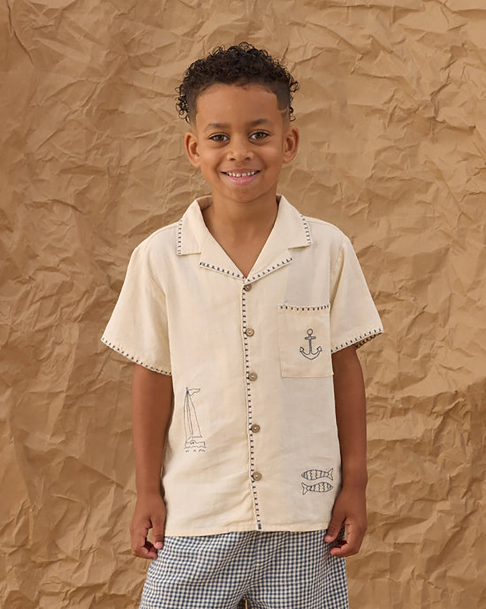 Rylee + Cru Lapel Collar Shirt Sailor 8-9Y