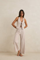 RHYTHM LOUISE WIDE LEG PANT TAN 06