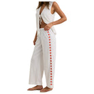 RHYTHM MELIA FLORAL EMBROIDERED BEACH PANT WHITE 08
