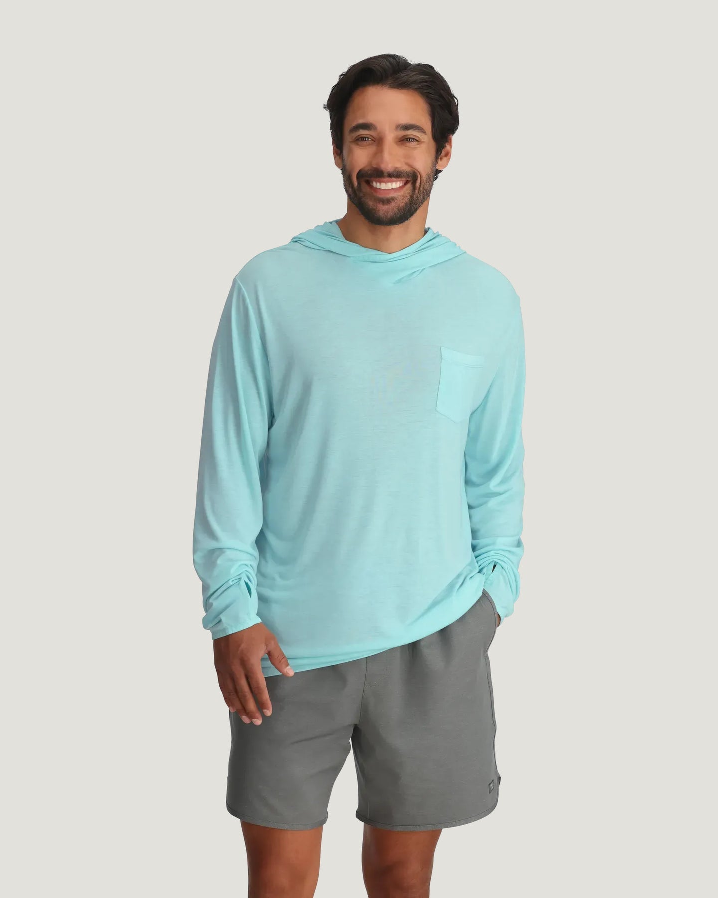 Free Fly Bamboo Lightweight Hoodie Bahama Blue M