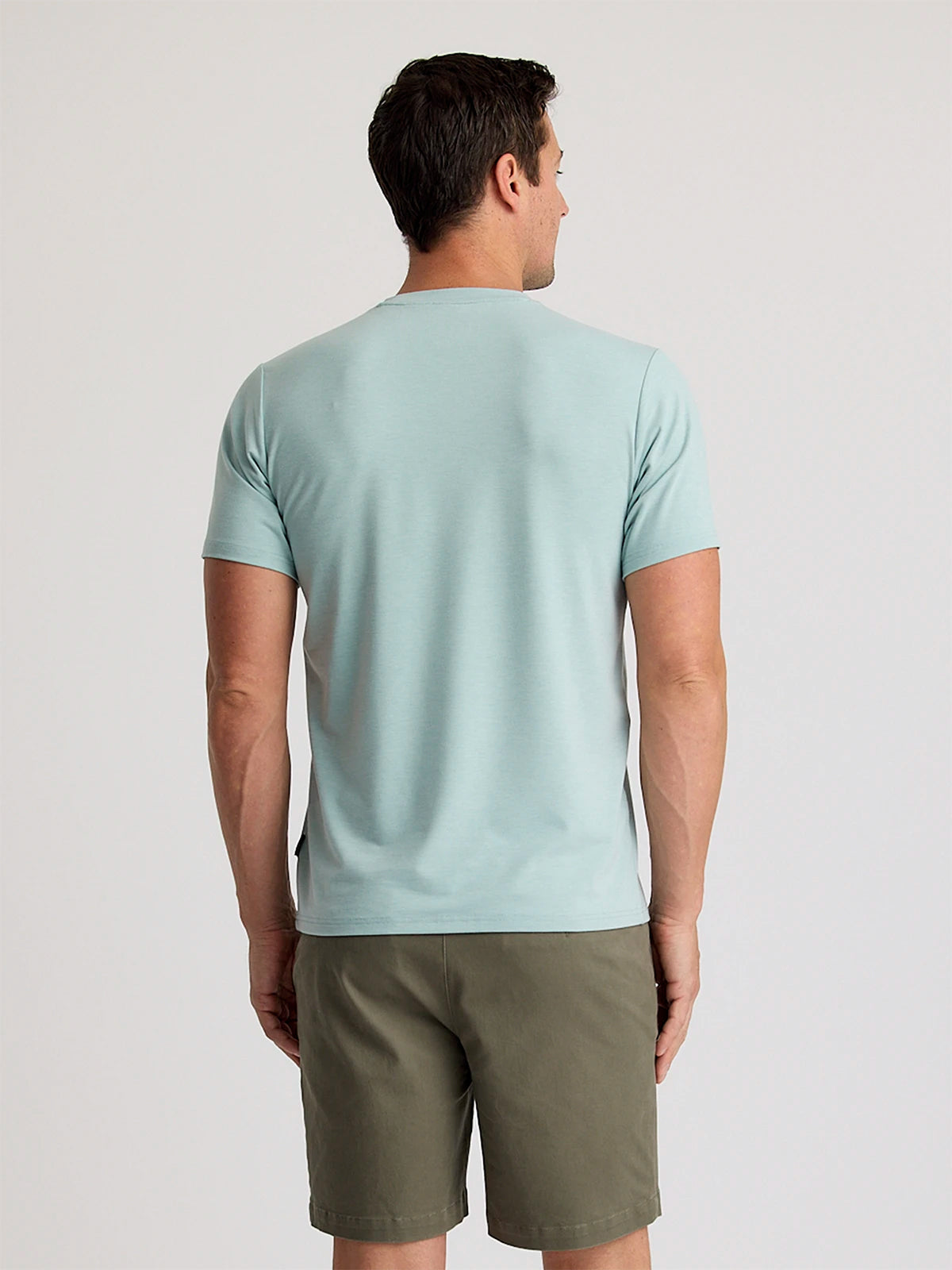 Free Fly Men's Bamboo Flex Pocket Tee Heather Ocean Mist L