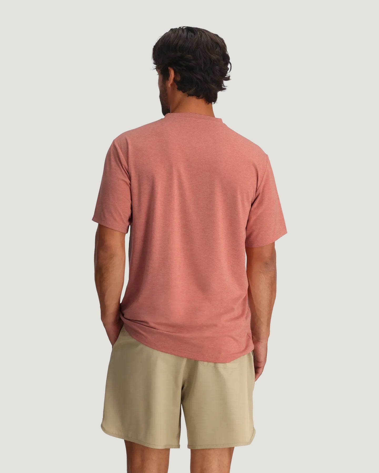 Free Fly Men's Bamboo Flex Pocket Tee Heather Red Clay S