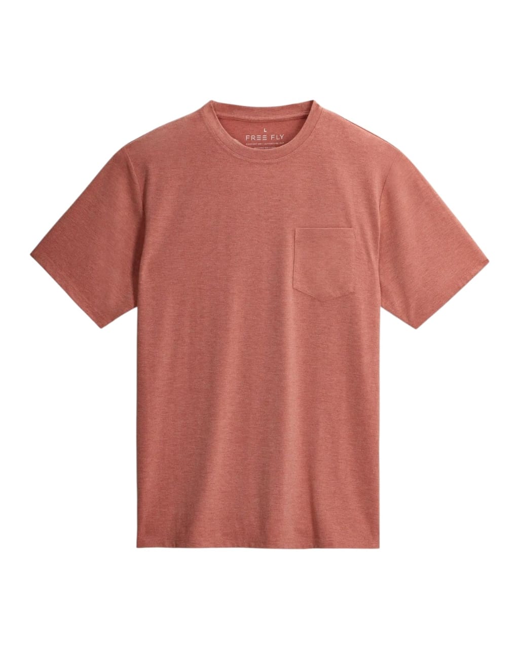Free Fly Men's Bamboo Flex Pocket Tee Heather Red Clay M