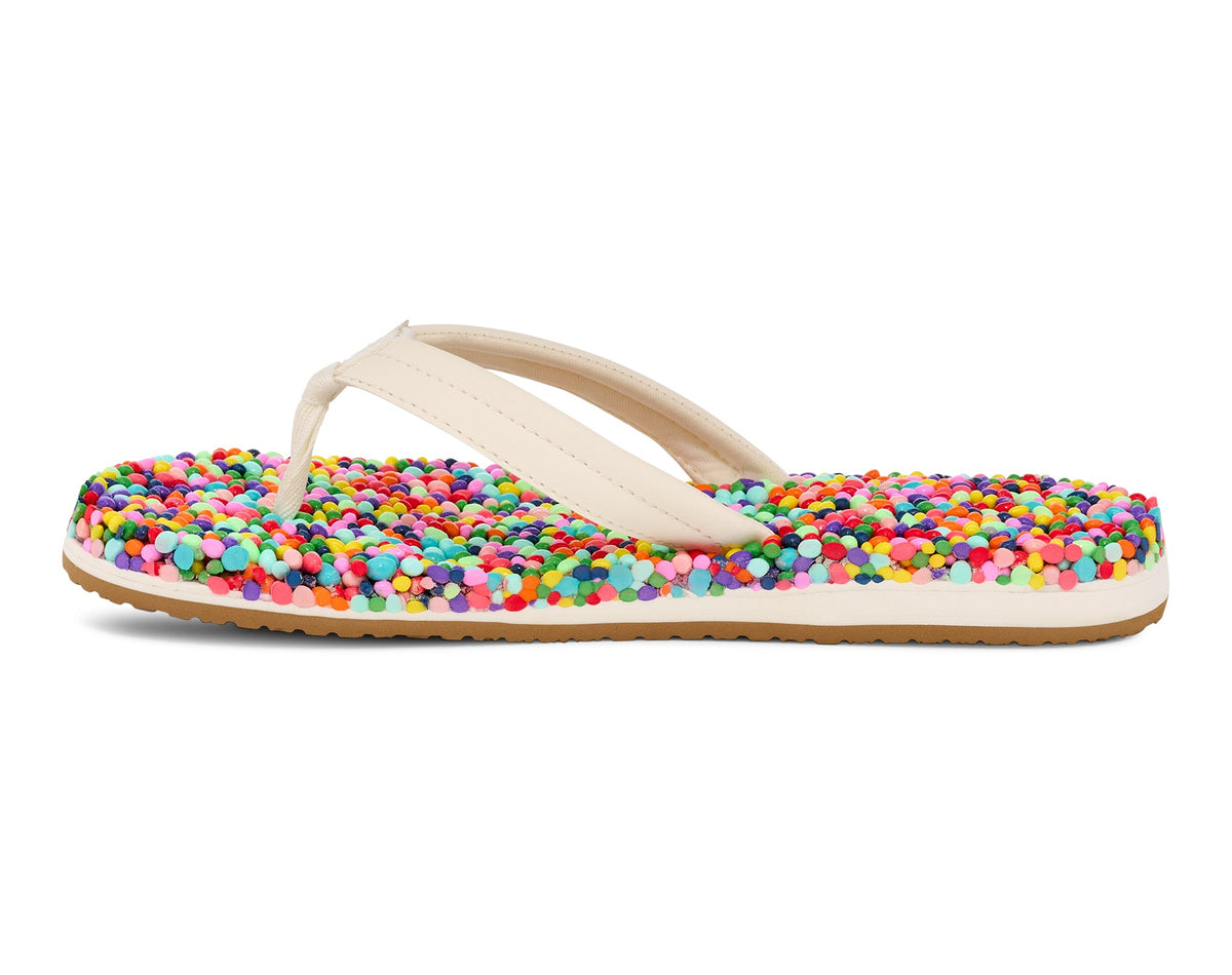Sanuk Bubblecush Womens Sandal RFT-Rainbow Confetti 7