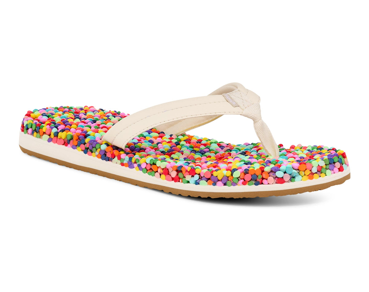 Sanuk Bubblecush Womens Sandal RFT-Rainbow Confetti 6