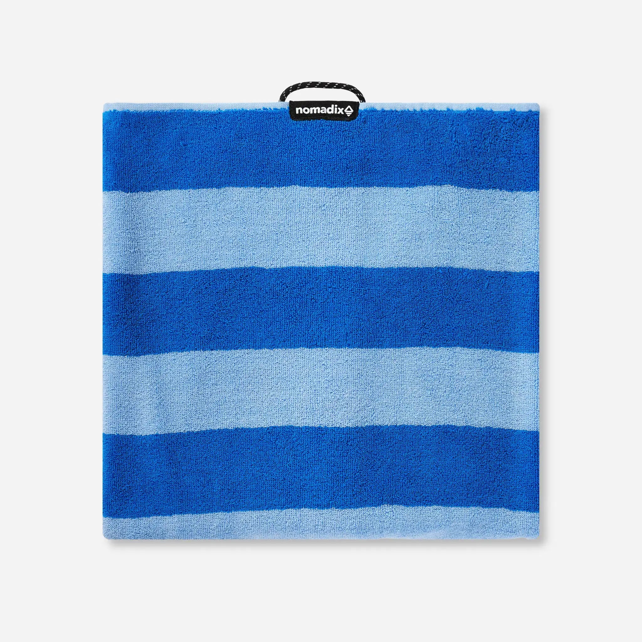 Nomadix Organic Beach Towel Cabana Stripe Coastal Blue 30" x 72.5"