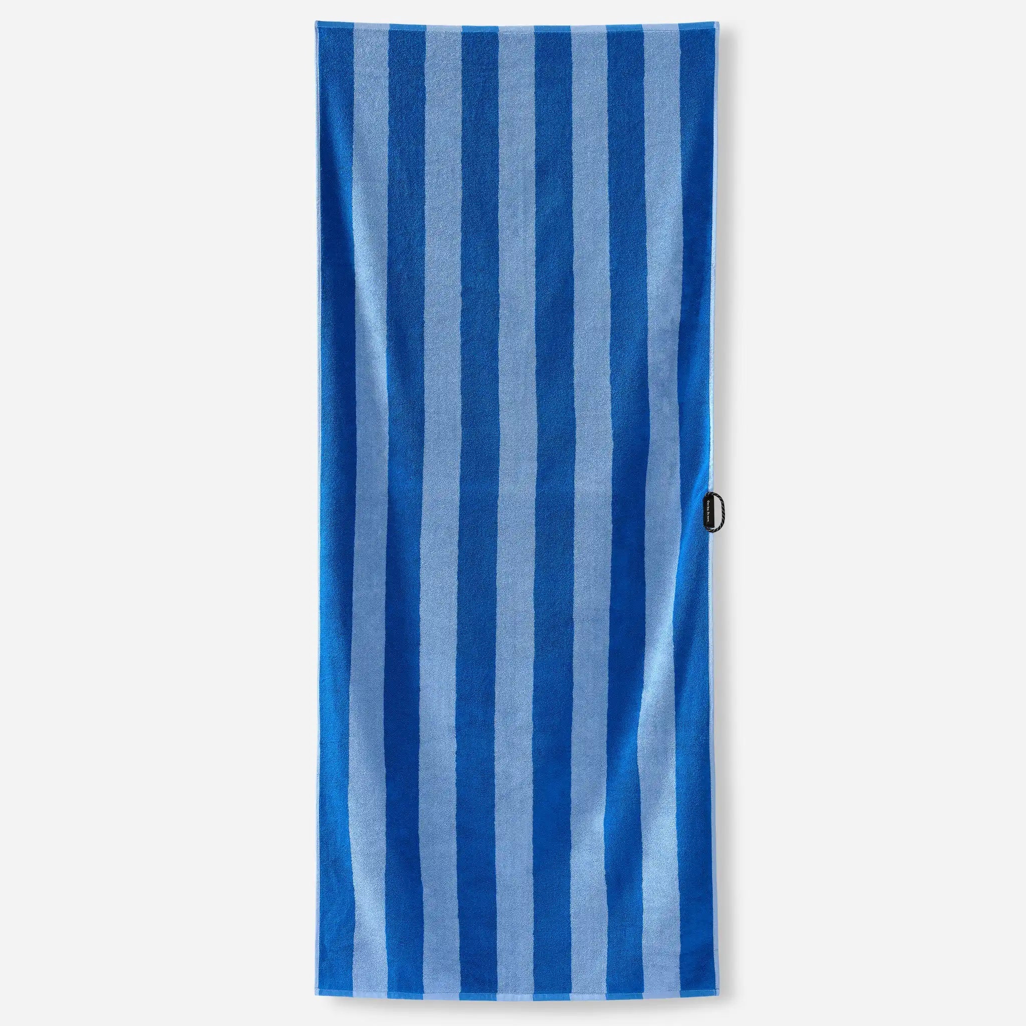 Nomadix Organic Beach Towel Cabana Stripe Coastal Blue 30" x 72.5"