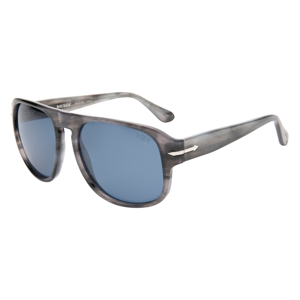 I-SEA BAYSIDE MEN'S POLARIZED SUNGLASSES GREY TORT / NAVY POLARIZED LENS