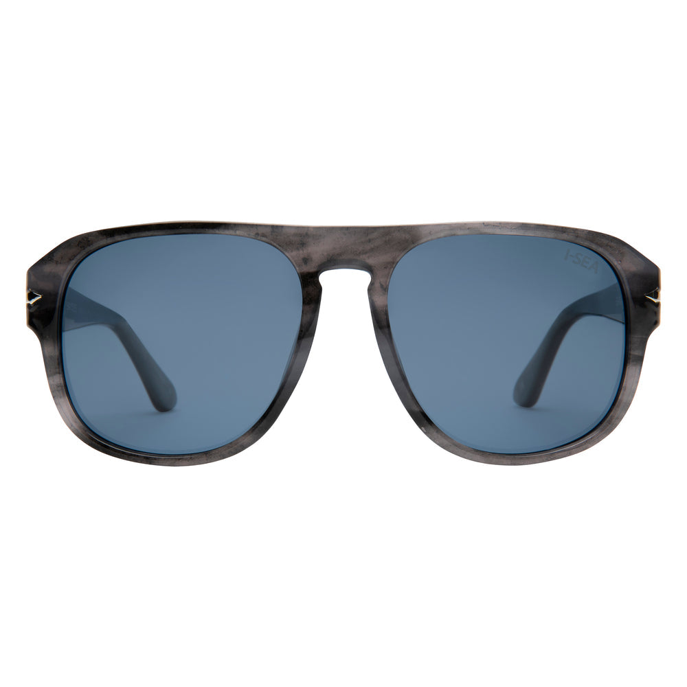 I-SEA BAYSIDE MEN'S POLARIZED SUNGLASSES GREY TORT / NAVY POLARIZED LENS