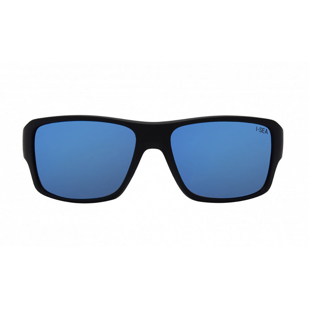 I-SEA FREE BIRD MEN'S POLARIZED SUNGLASSES BLACK RUBBER SOFT TOUCH / BLUE POLARIZED LENS