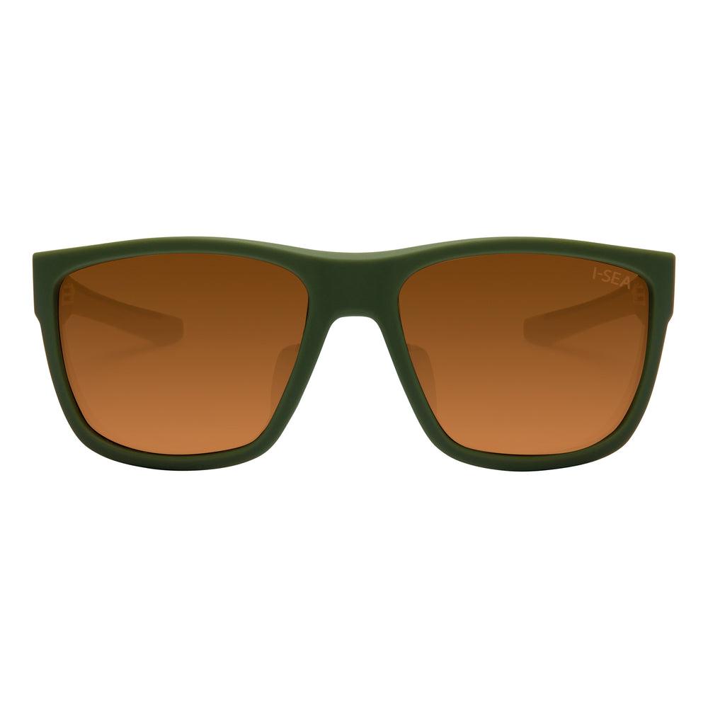 I-SEA GREYSON 2.0 MEN'S POLARIZED SUNGLASSES OLIVE / COPPER MIRROR POLARIZED LENS