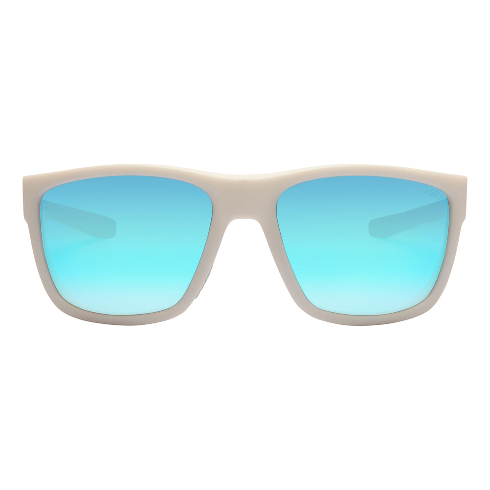 I-SEA GREYSON 2.0 MEN'S POLARIZED SUNGLASSES WHITE RUBBER / BLUE MIRROR POLARIZED LENS