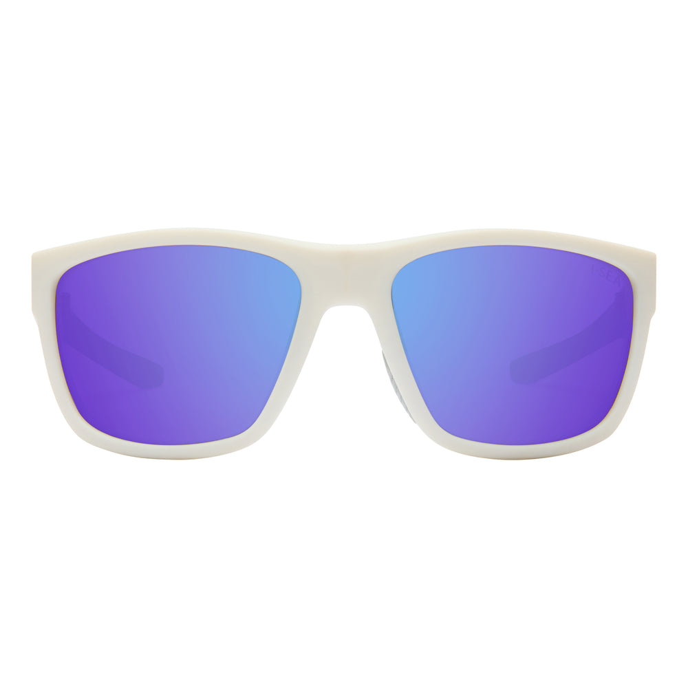 I-SEA GREYSON 2.0 MEN'S POLARIZED SUNGLASSES WHITE / PURPLE MIRROR POLARIZED LENS