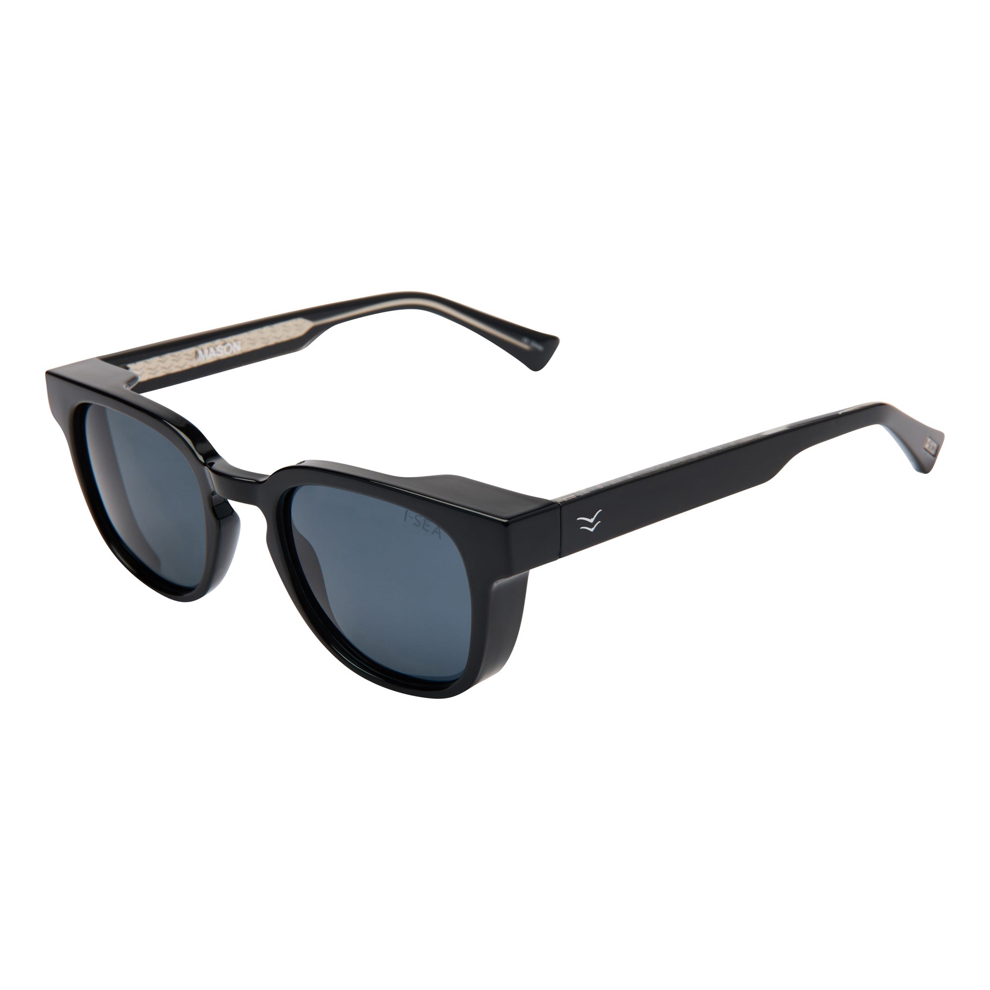 I-SEA MASON MEN'S POLARIZED SUNGLASSES BLACK / SMOKE POLARIZED LENS