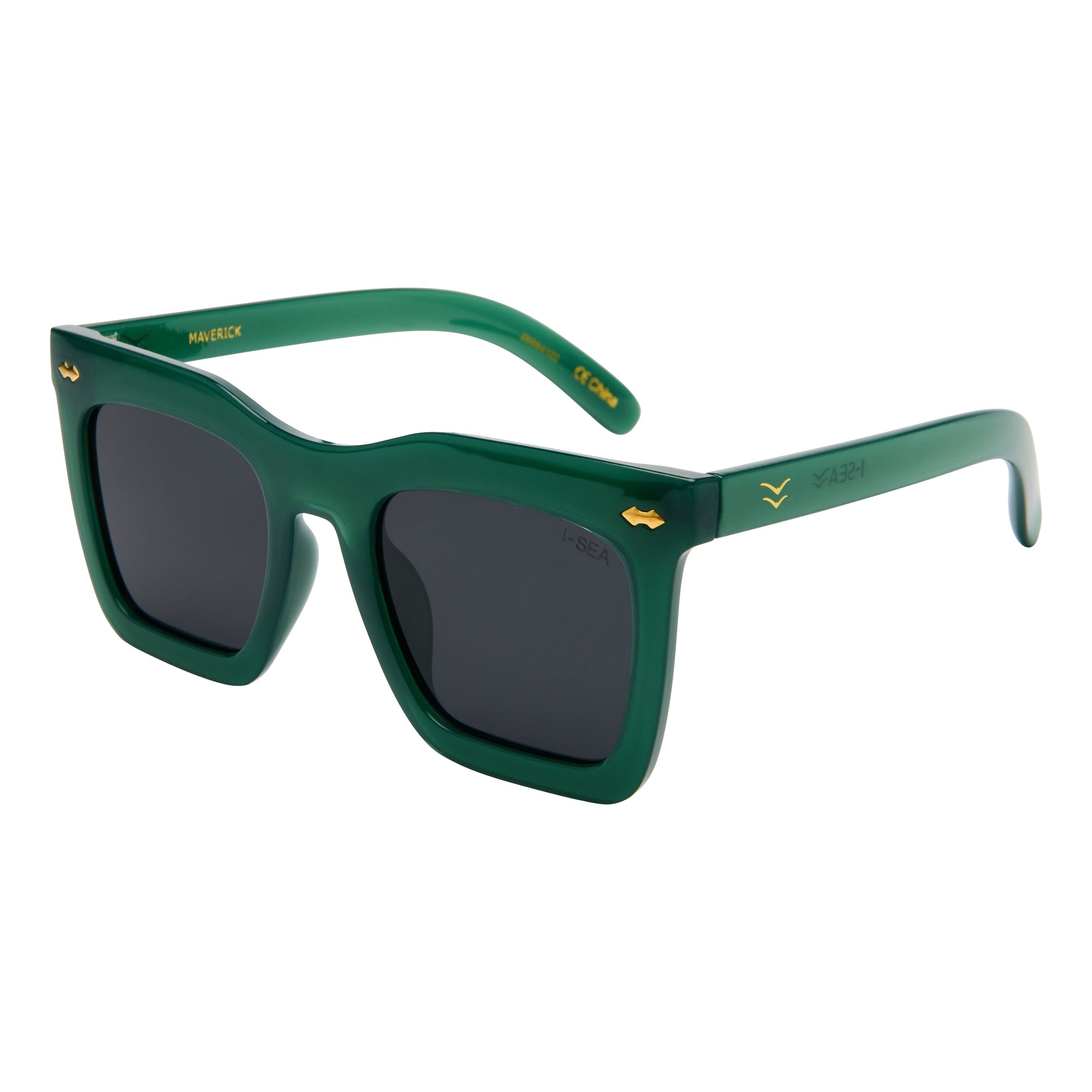 I-SEA MAVERICK WOMEN'S POLARIZED SUNGLASSES KALE / SMOKE POLARIZED LENS