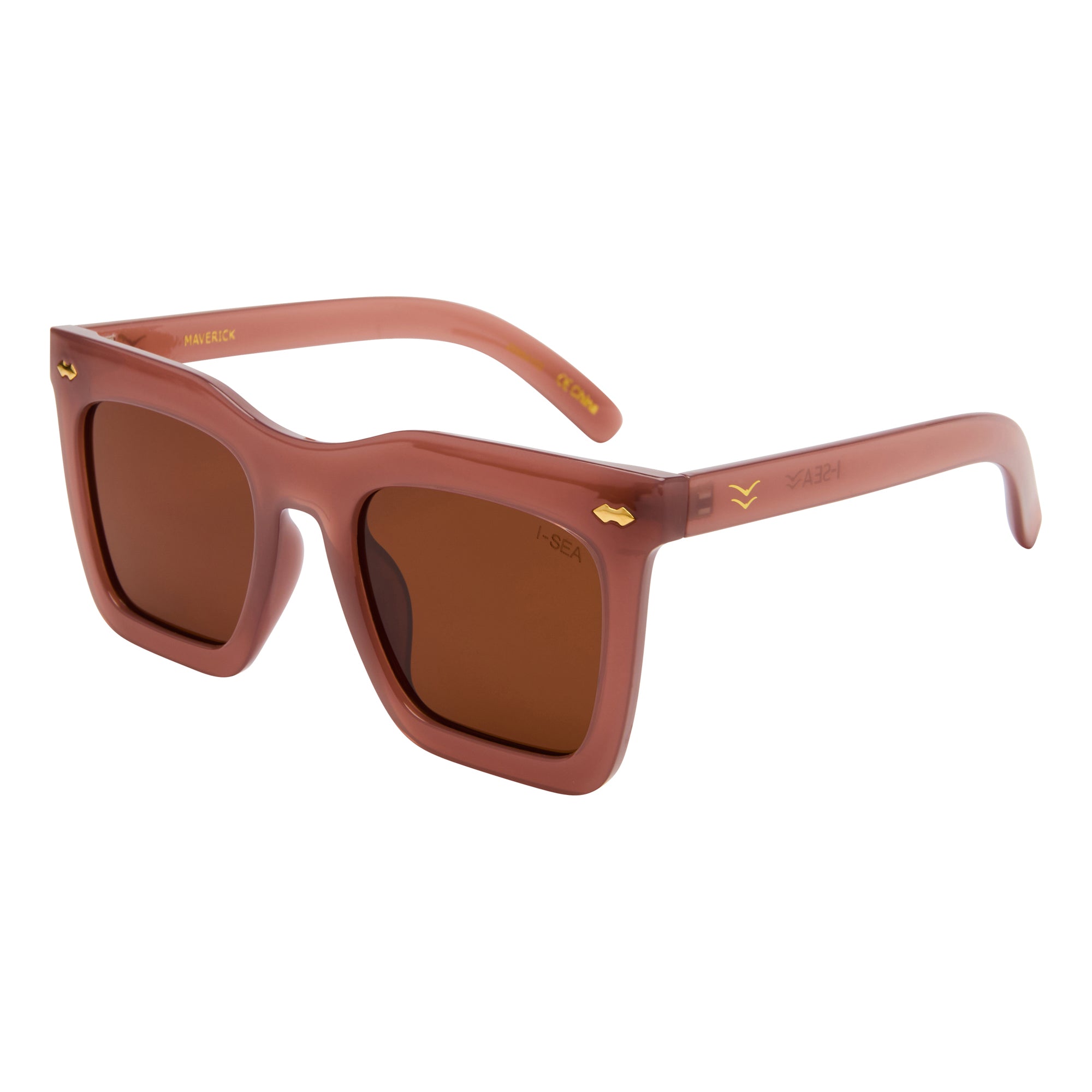 I-SEA MAVERICK WOMEN'S POLARIZED SUNGLASSES DUSTY ROSE / BROWN POLARIZED LENS