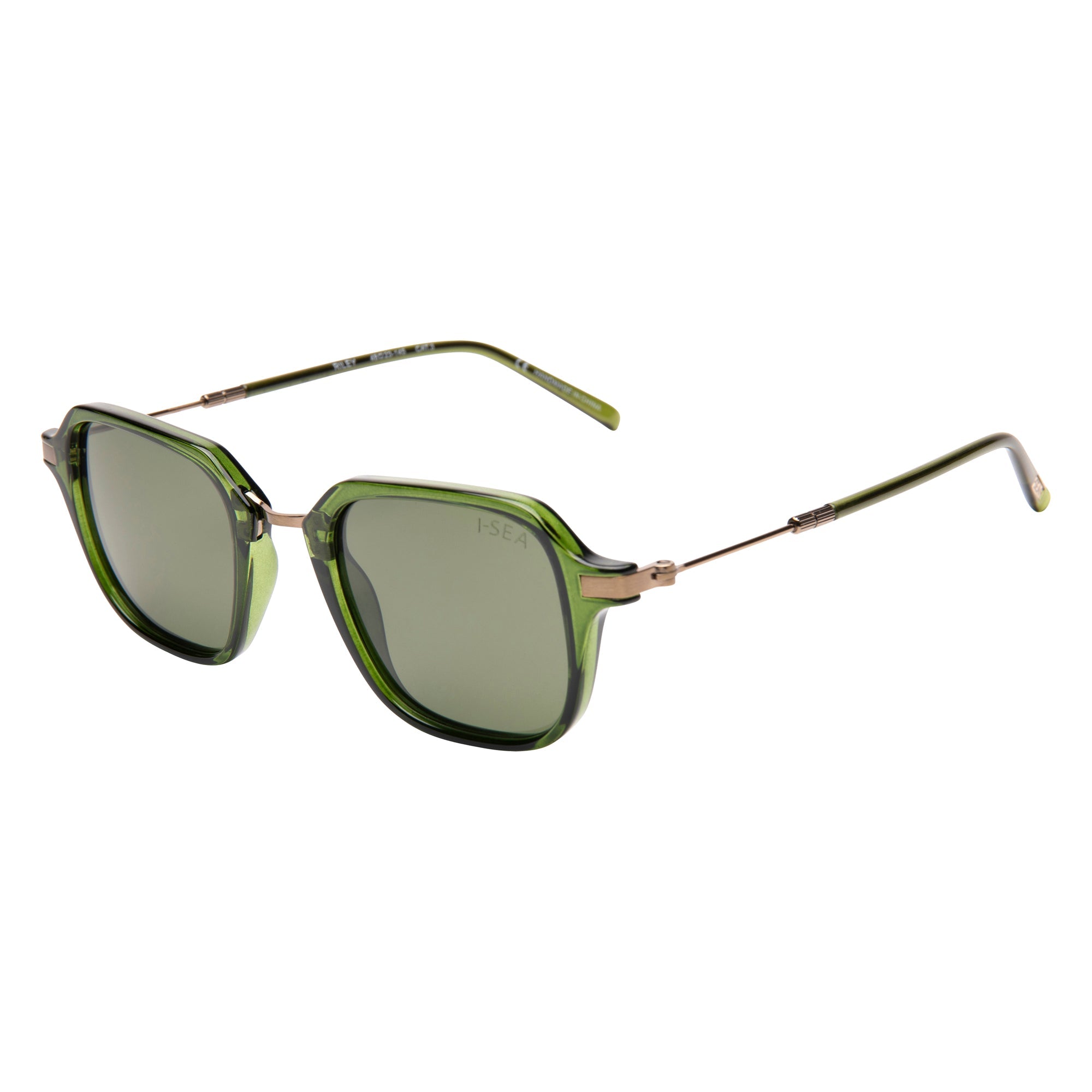 I-SEA RILEY POLARIZED SUNGLASSES EMERALD / GREEN POLARIZED LENS