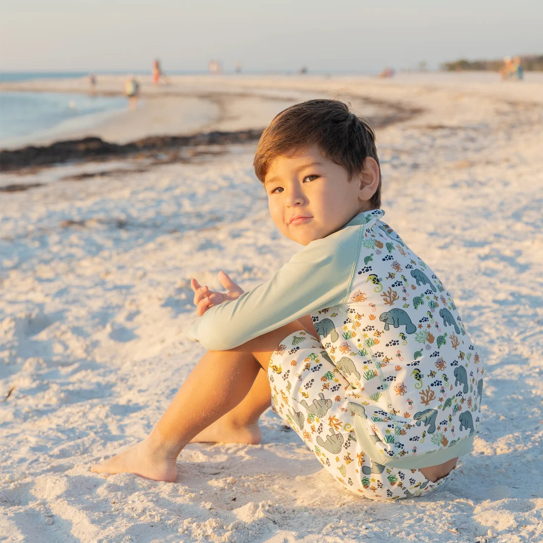 Emerson and Friends Boys Swim Trunks  Manatee 3-6M