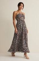 Z Supply Lanie Zinn Floral Maxi Dress CLC-ChocolateCherry M