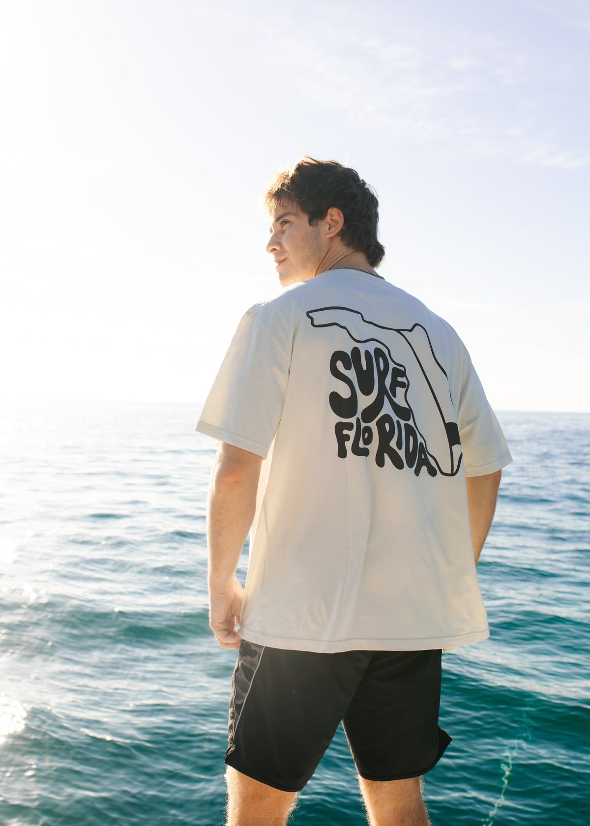 OUTHEBACK Surf Florida SS Tee Cream S