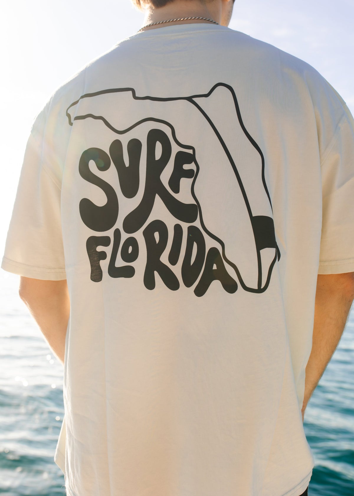 OUTHEBACK Surf Florida SS Tee Cream XL